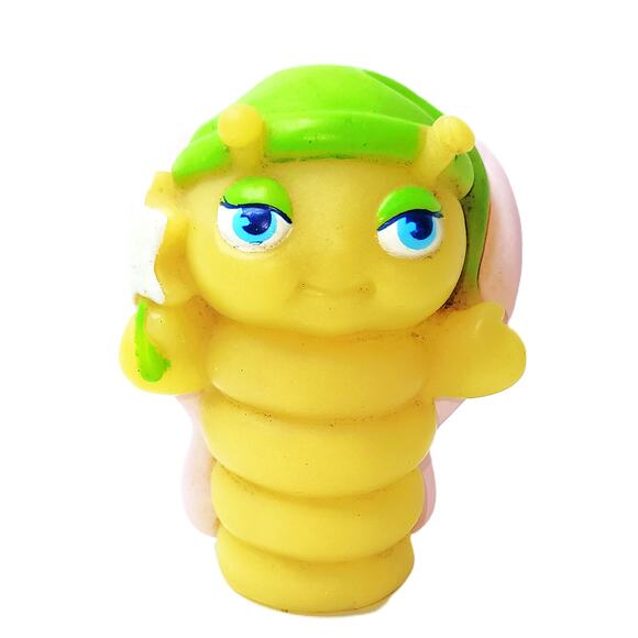 1980's Vintage 3" Glow Worm Glo Friend Butterfly Action Figure with Green Hat - Picture 1 of 8